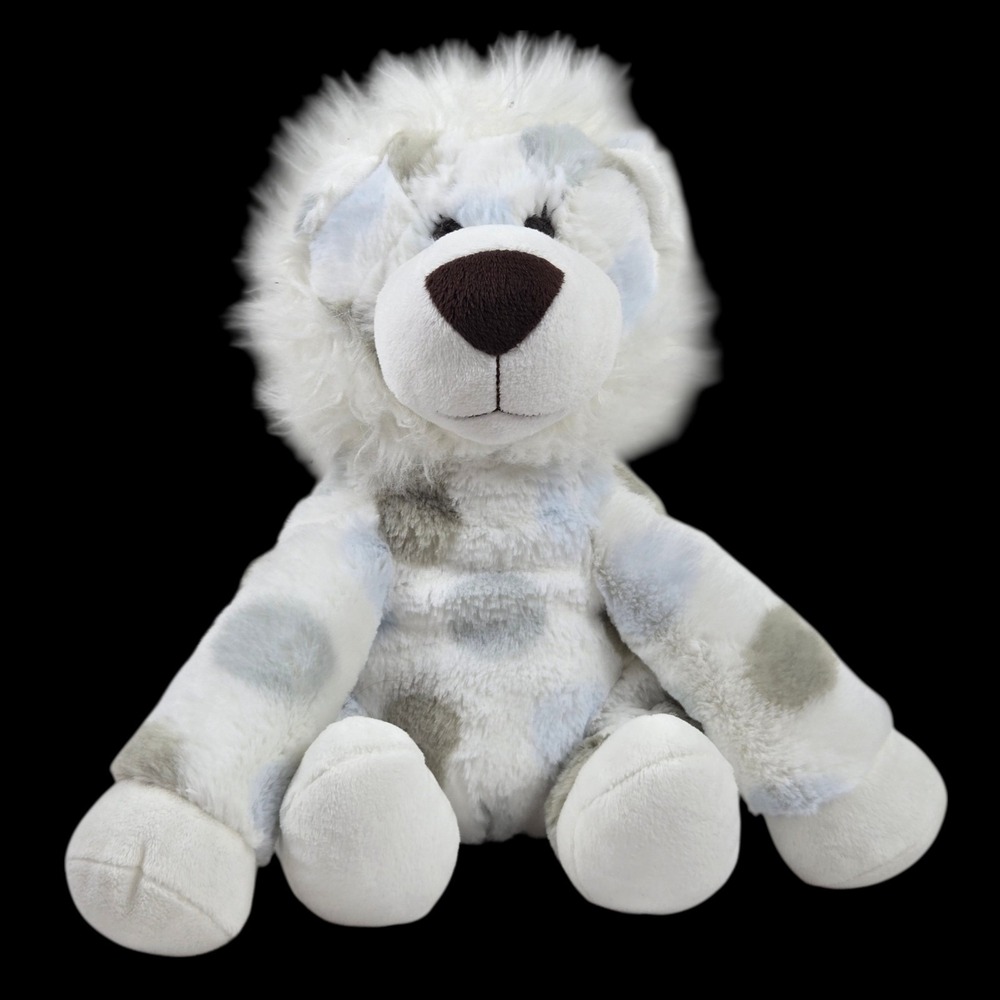 Little Giraffe White Polka Dot Lion Plush Stuffed Animal Soft Baby Lovey 12" EUC